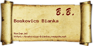 Boskovics Bianka névjegykártya